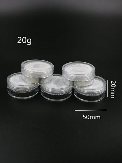 5pcs 10g Makeup Powder Storage Box With Puff, Living Room Home Bedroom Bathroom House Decor, Travel Stuff, Wedding, Party, Birthday, Gifts For Men Mom Dad Friends, New Years, Accessories, Funny Gift
