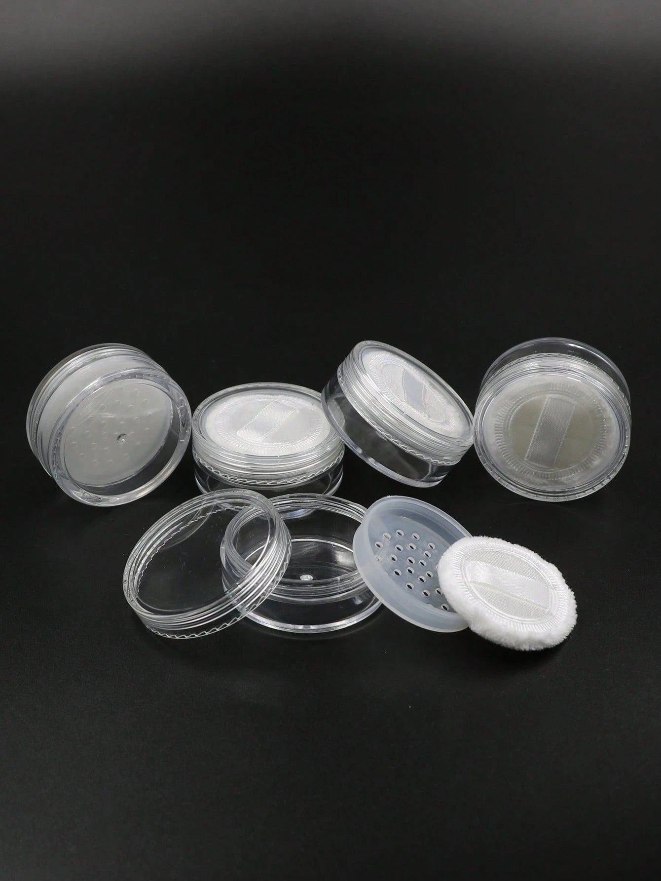 5pcs 10g Makeup Powder Storage Box With Puff, Living Room Home Bedroom Bathroom House Decor, Travel Stuff, Wedding, Party, Birthday, Gifts For Men Mom Dad Friends, New Years, Accessories, Funny Gift