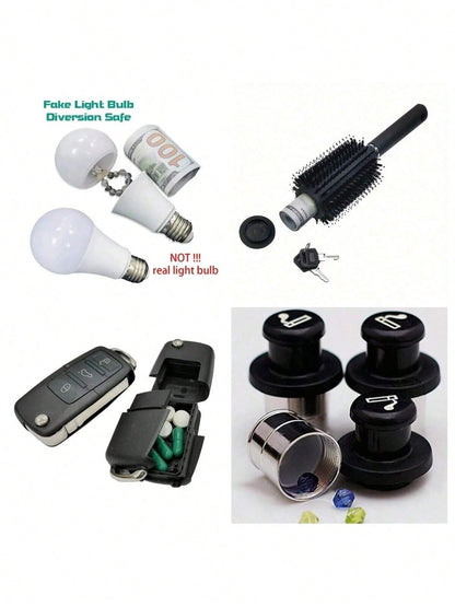 5pcs Anti-Theft Hidden Storage Boxes, Secret Concealment Boxes, Can Store Money, Pills, Keys, Suitable For Car, Home, Travel