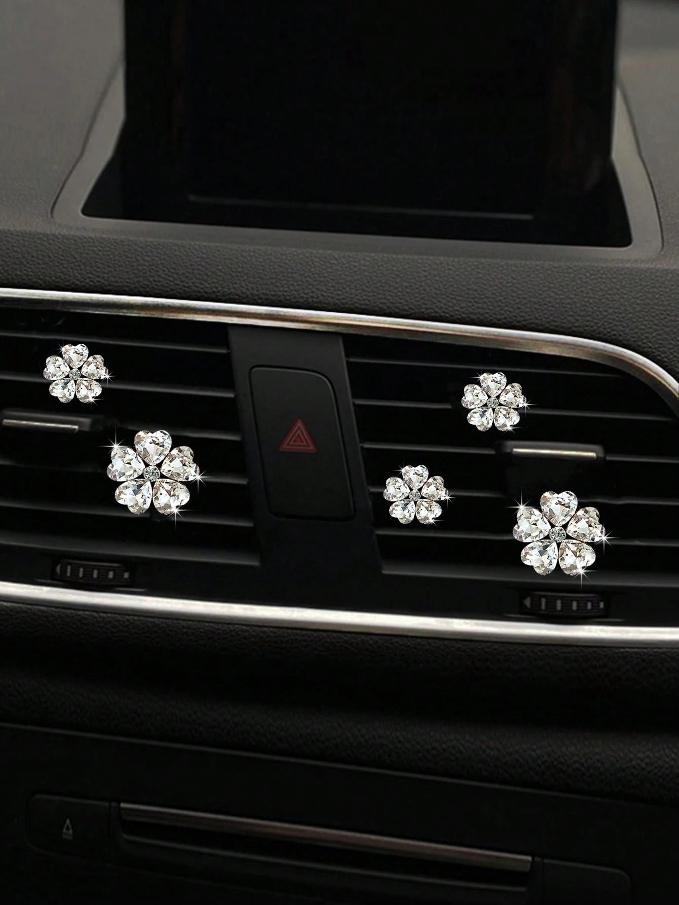 5pcs Heart And Five-Petal Flower Shaped Car Air Vent Clip Fragrance Decorations, Car Interior Air Conditioning Decoration