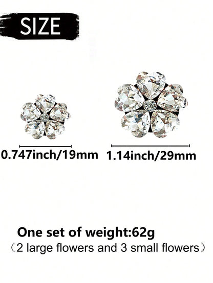 5pcs Heart And Five-Petal Flower Shaped Car Air Vent Clip Fragrance Decorations, Car Interior Air Conditioning Decoration