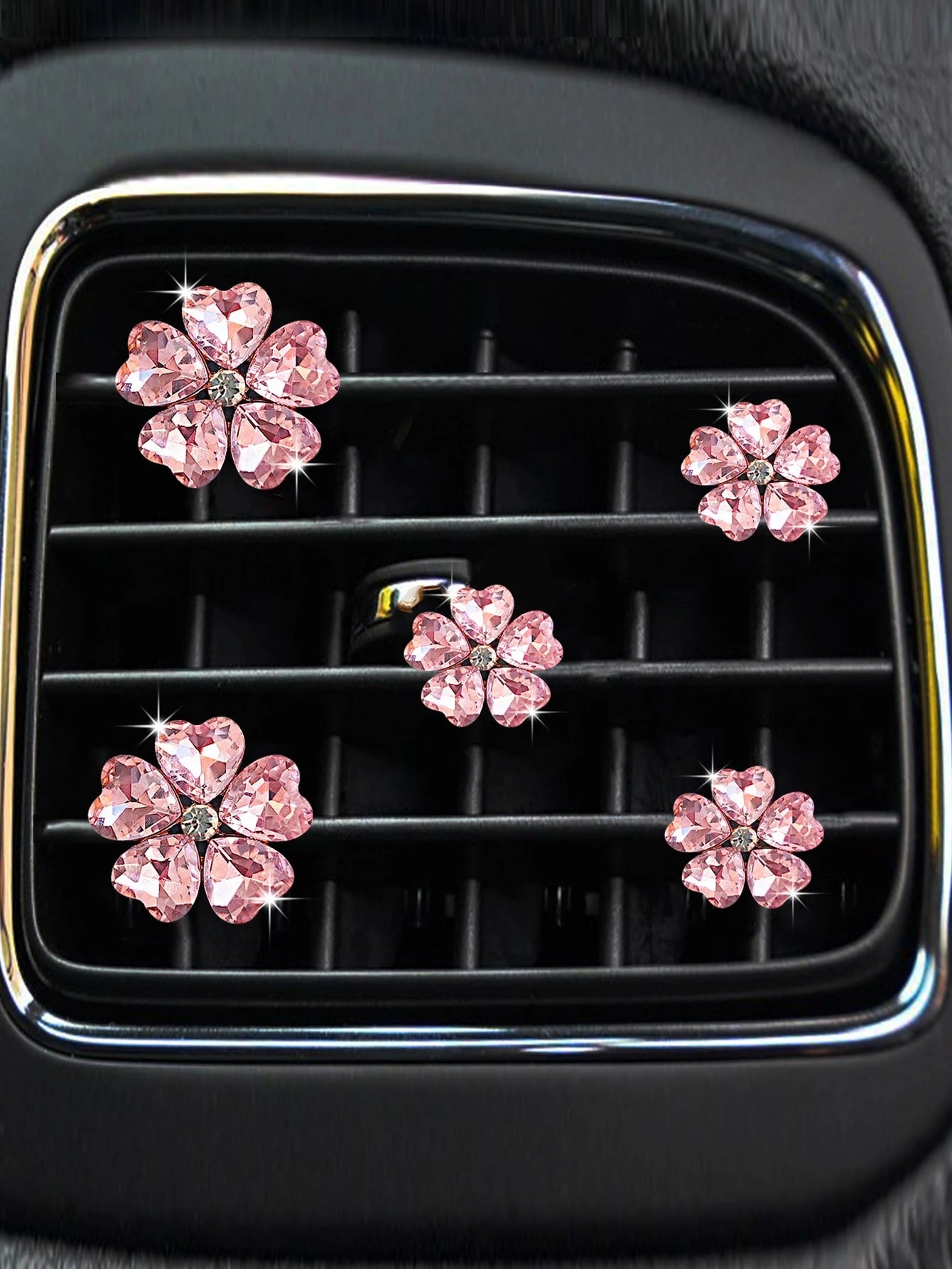 5pcs Heart And Five-Petal Flower Shaped Car Air Vent Clip Fragrance Decorations, Car Interior Air Conditioning Decoration