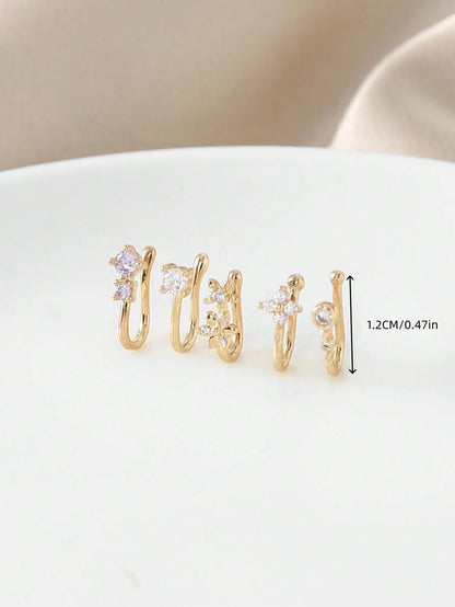 5pcs Nose Clips, Fake Nose Piercing Nose Rings, Suitable For Daily Wear, Vacation, Gift
