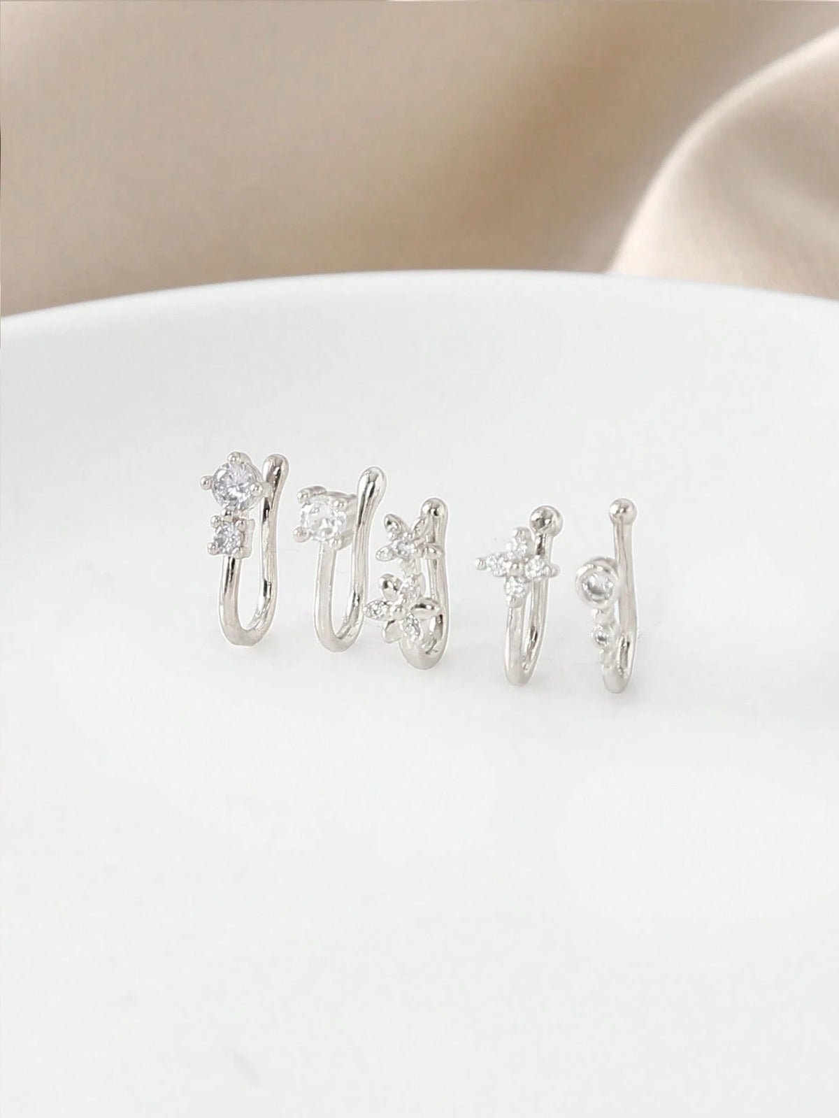 5pcs Nose Clips, Fake Nose Piercing Nose Rings, Suitable For Daily Wear, Vacation, Gift