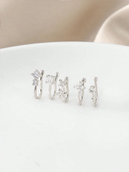 5pcs Nose Clips, Fake Nose Piercing Nose Rings, Suitable For Daily Wear, Vacation, Gift