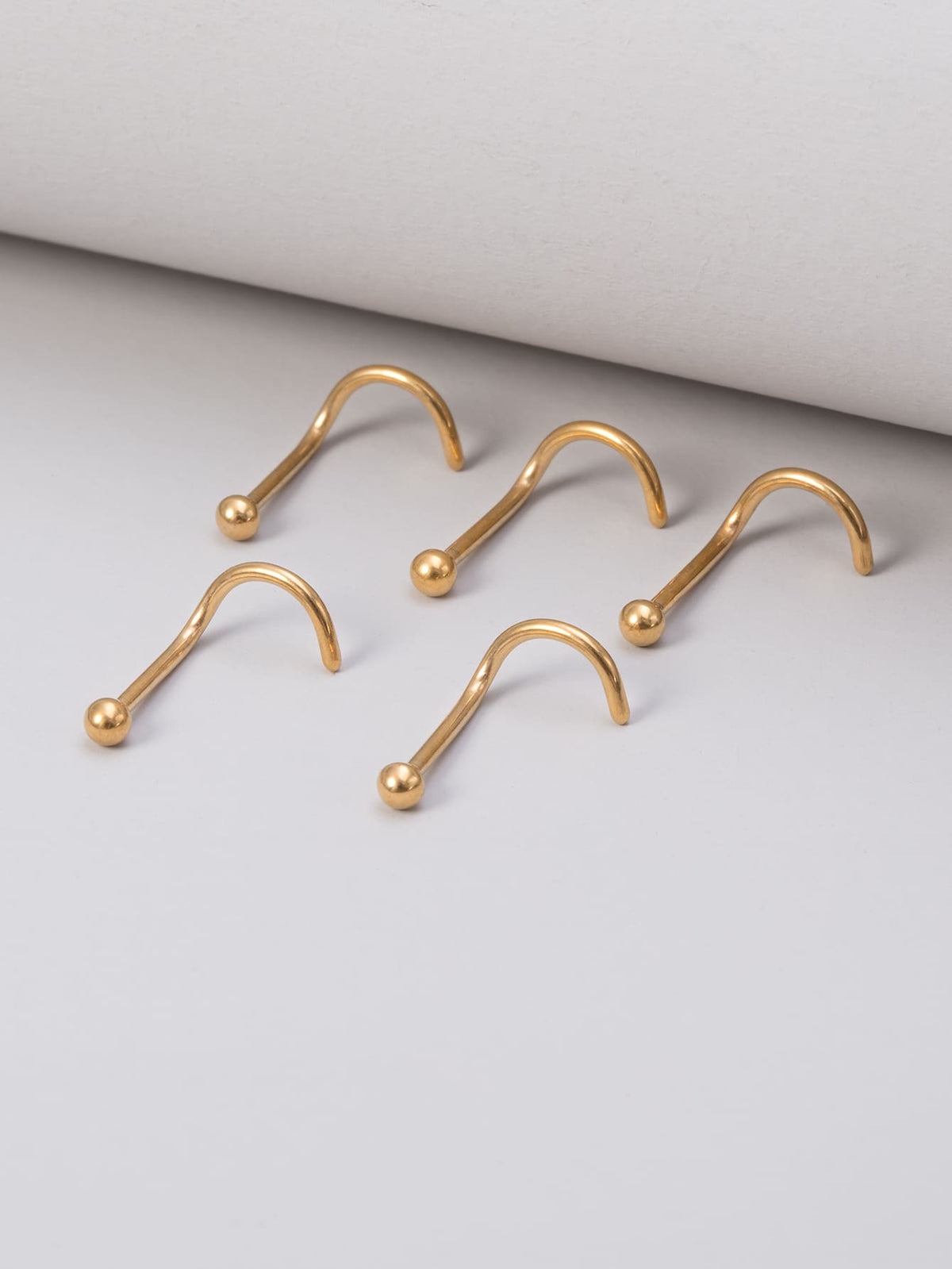 5pcs Nose Piercing Screw Ring Stud Bar Ball