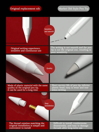 5pcs/set Apple Original Pencil Tips Compatible With 1st/2nd Generation, Wear-resistant And Capacitive Pen Heads