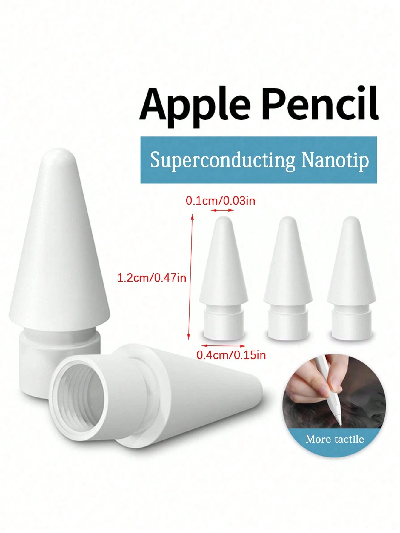 5pcs/set Apple Original Pencil Tips Compatible With 1st/2nd Generation, Wear-resistant And Capacitive Pen Heads