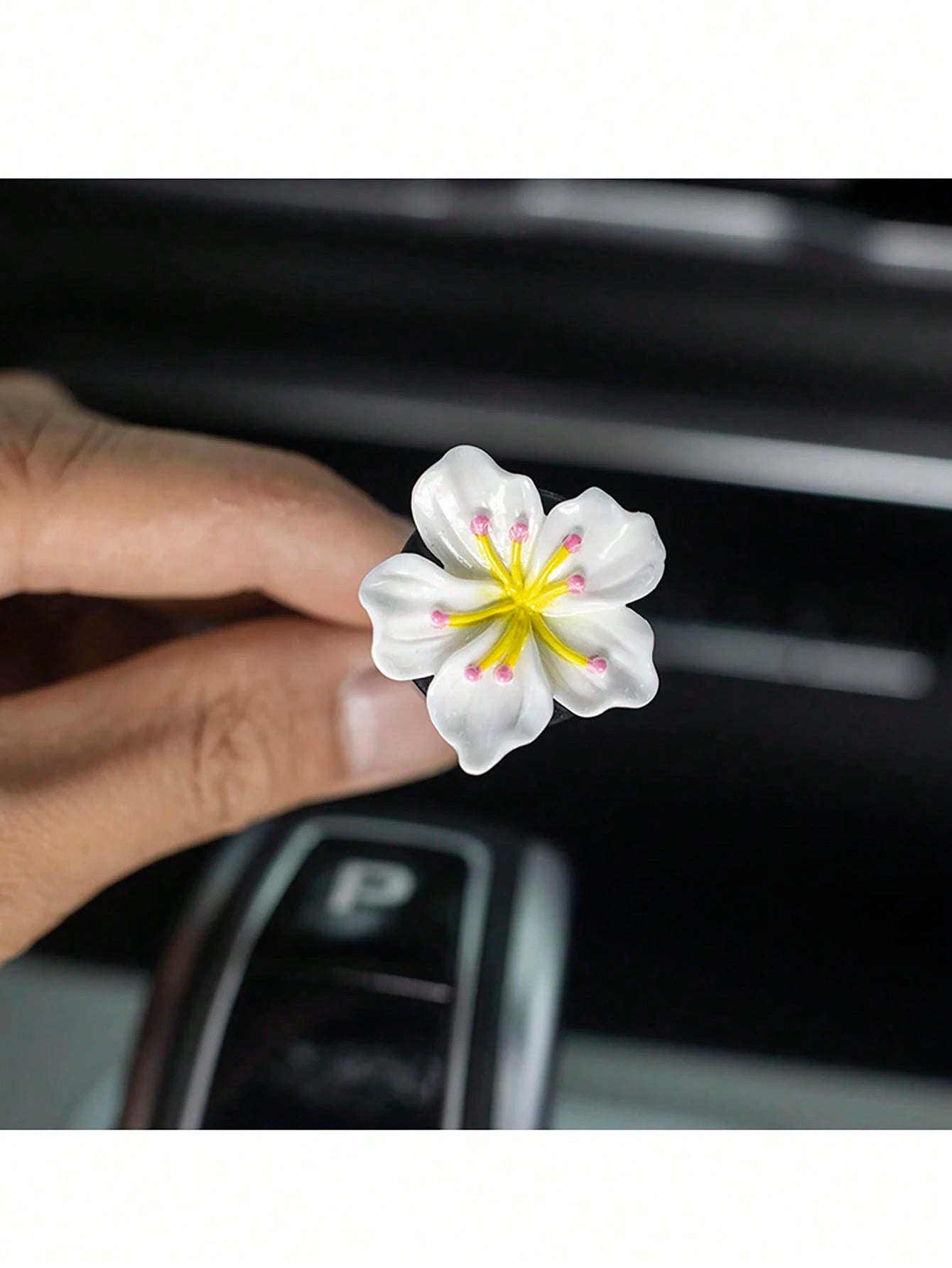 5pcs/Set Fresh Peach Blossom Decoration Car Air Vent Clip, Car Air Freshener Decor