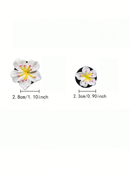 5pcs/Set Fresh Peach Blossom Decoration Car Air Vent Clip, Car Air Freshener Decor