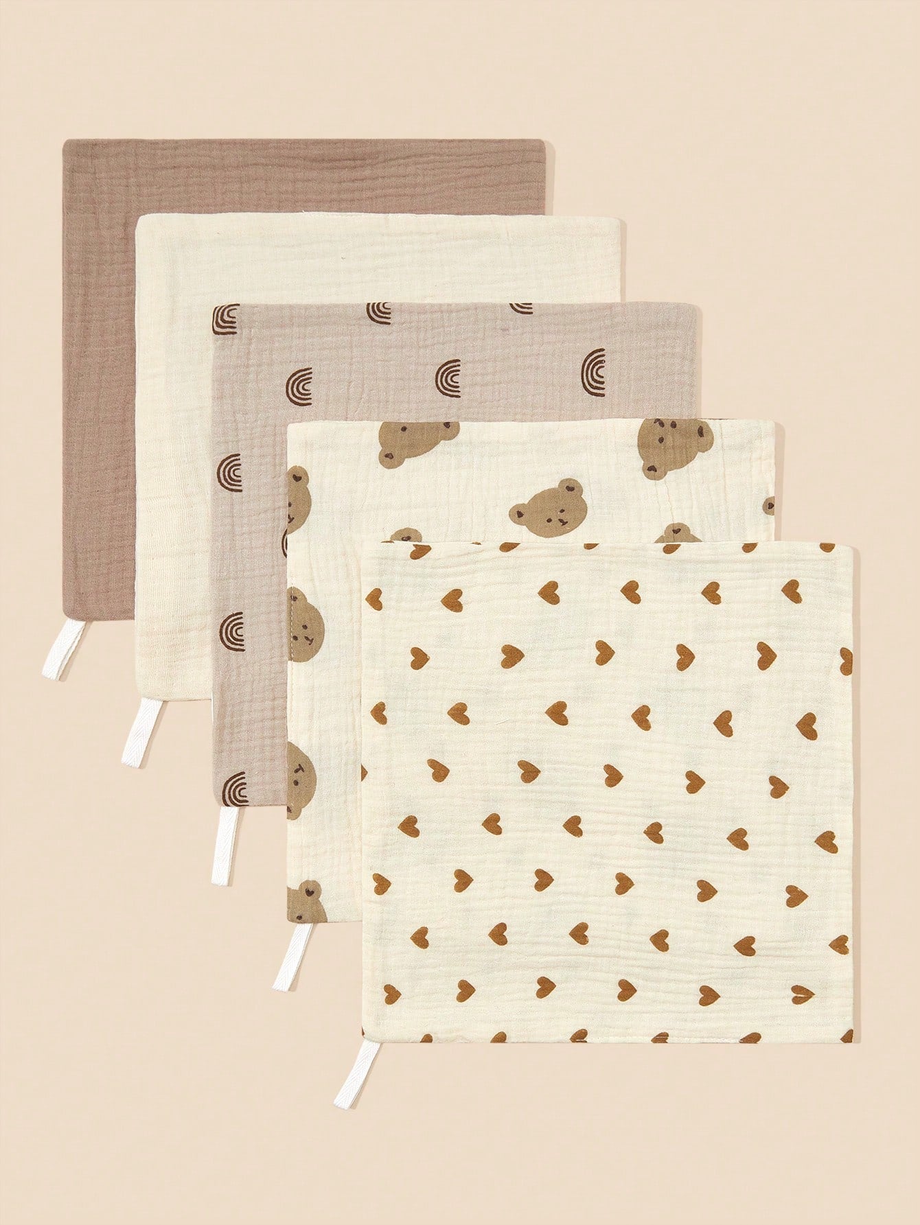 5pcs/Set Gauze Handkerchief Square Towels For Feeding