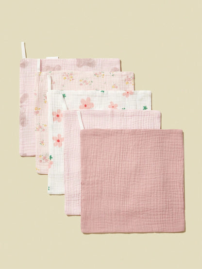 5pcs/Set Gauze Handkerchief Square Towels For Feeding