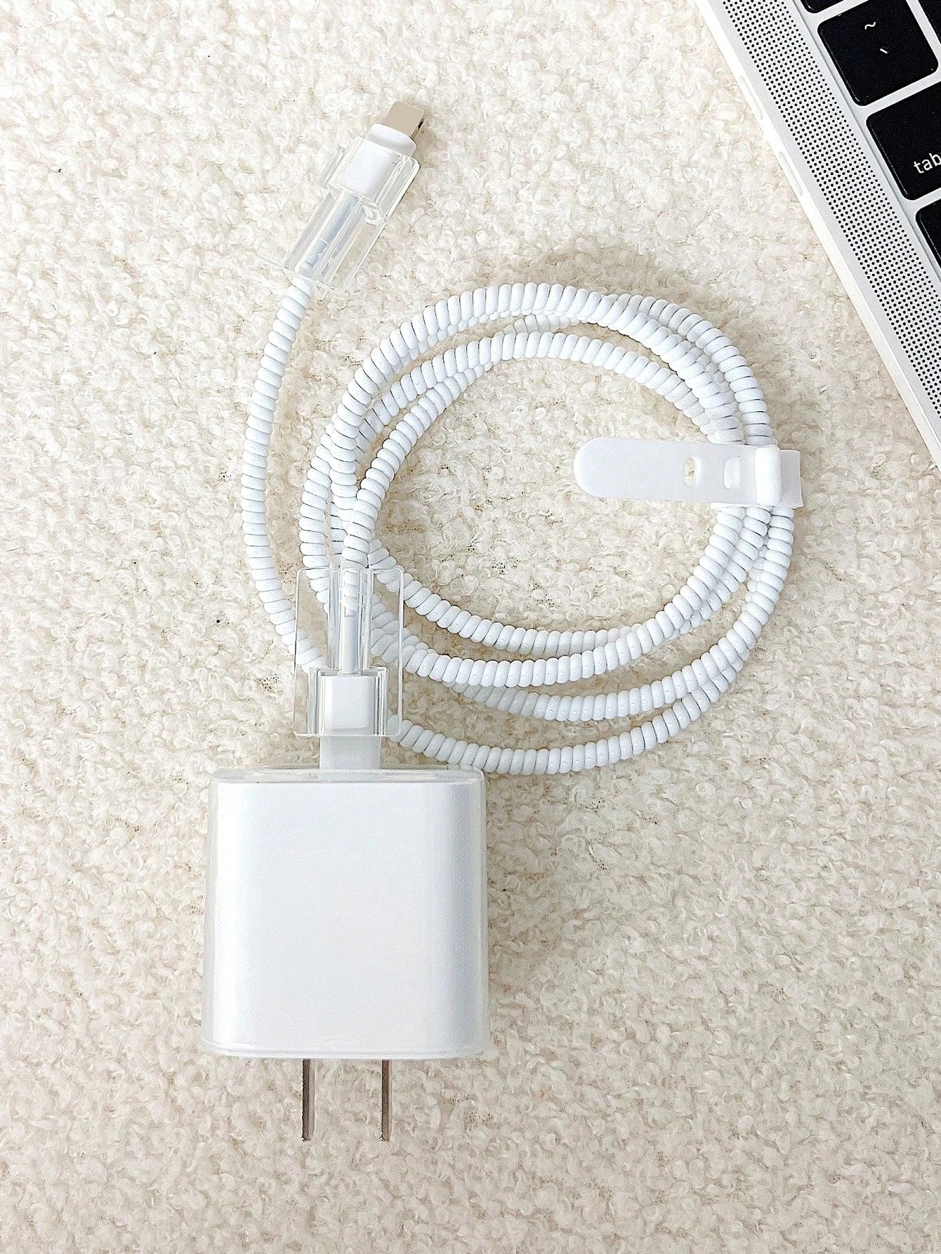5pcs Transparent Minimalist Charger Protective Covers, Compatible With 18W/20W, Charging Cable Protective Covers, Charging Head Protective Covers, TPU Material Anti-Fouling Anti-Crack Cable Protective