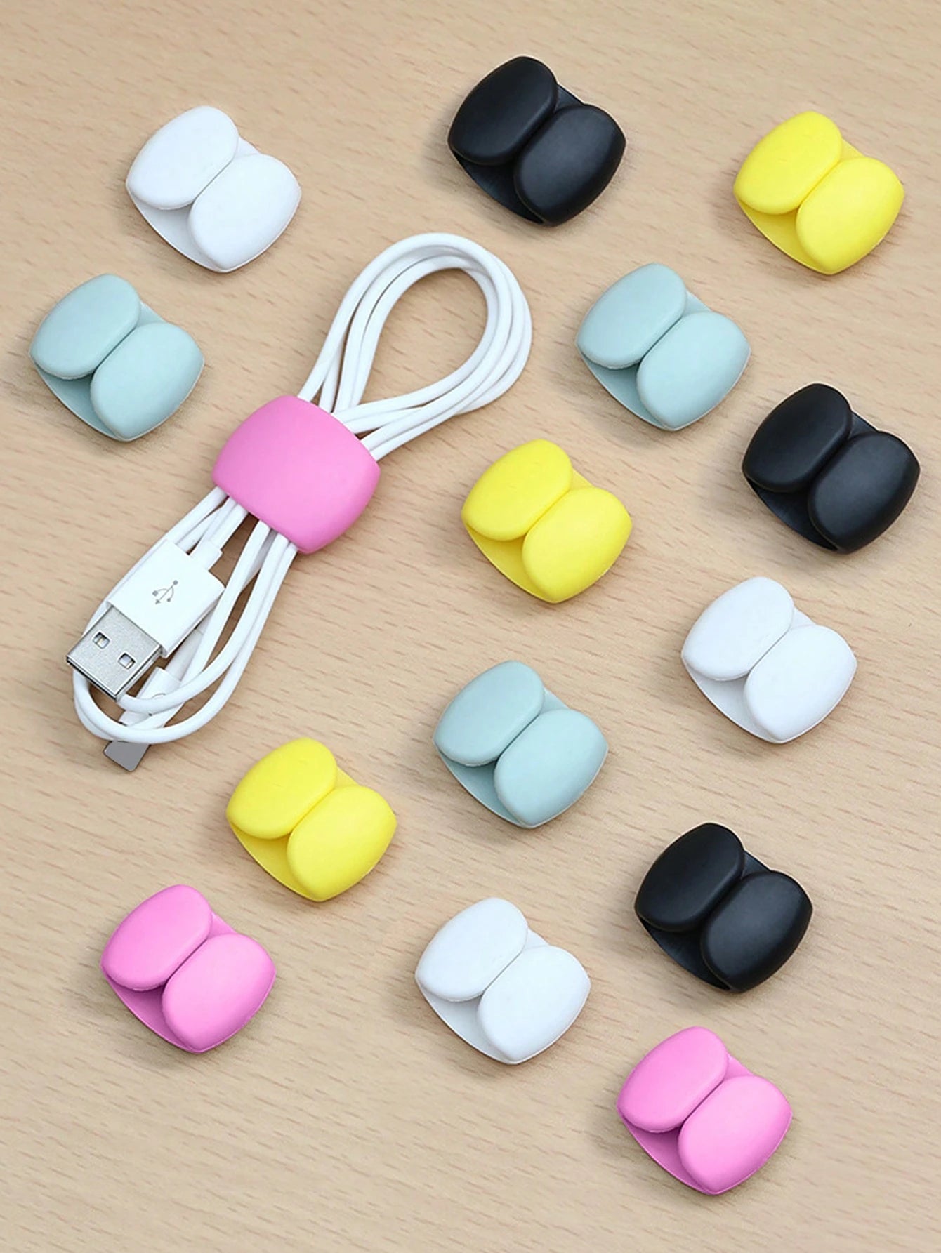 5pcs Travel Data Cable Organizer Clips, Earphone & Charging Cable Winder Holder, Minimalist Multi-Function Cord Wrap