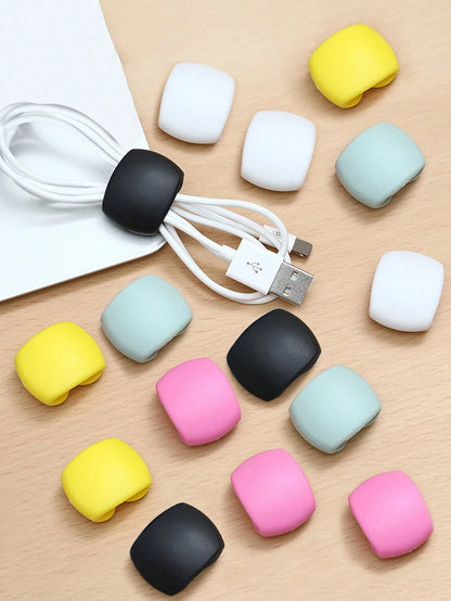 5pcs Travel Data Cable Organizer Clips, Earphone & Charging Cable Winder Holder, Minimalist Multi-Function Cord Wrap