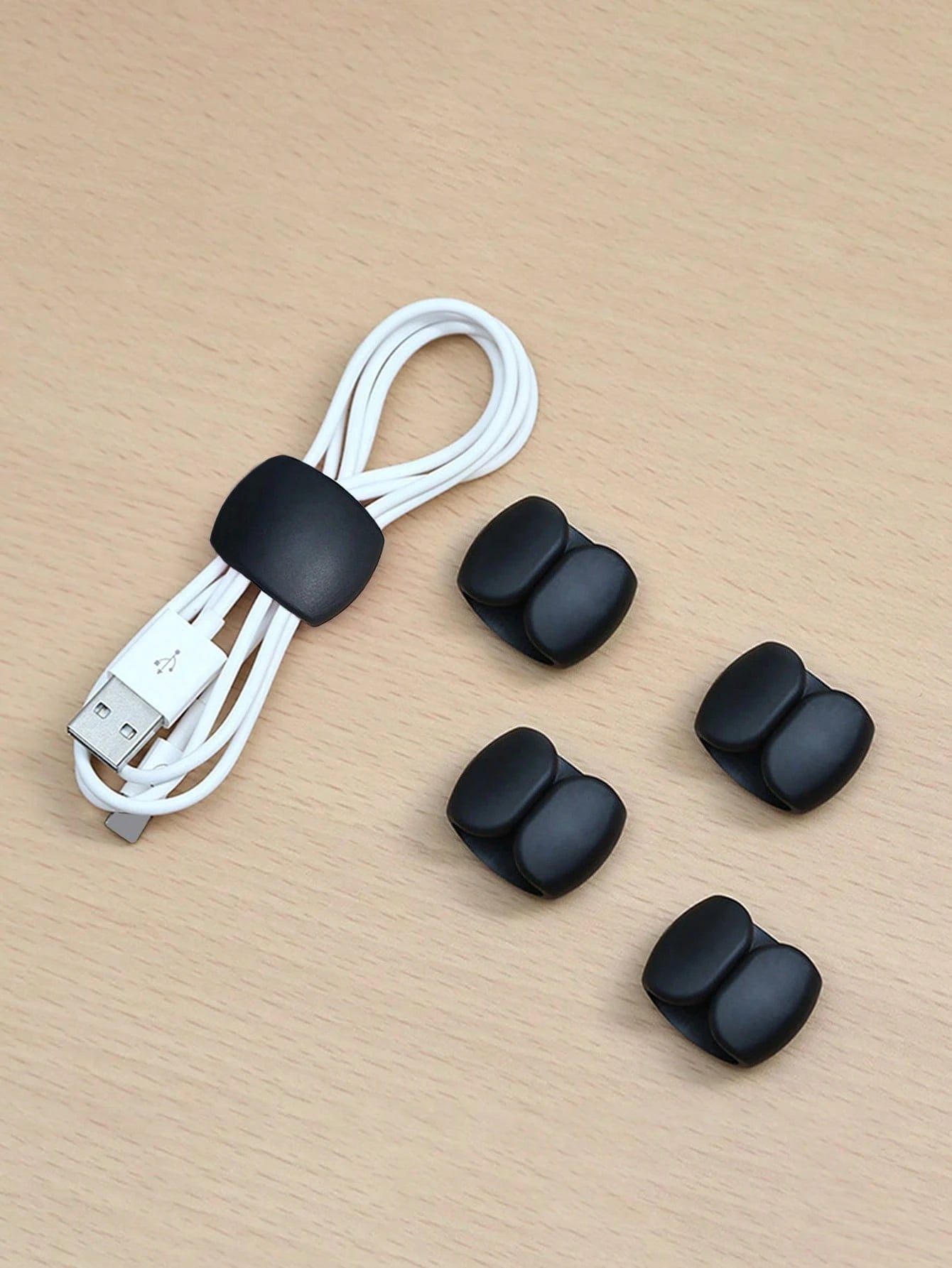 5pcs Travel Data Cable Organizer Clips, Earphone & Charging Cable Winder Holder, Minimalist Multi-Function Cord Wrap
