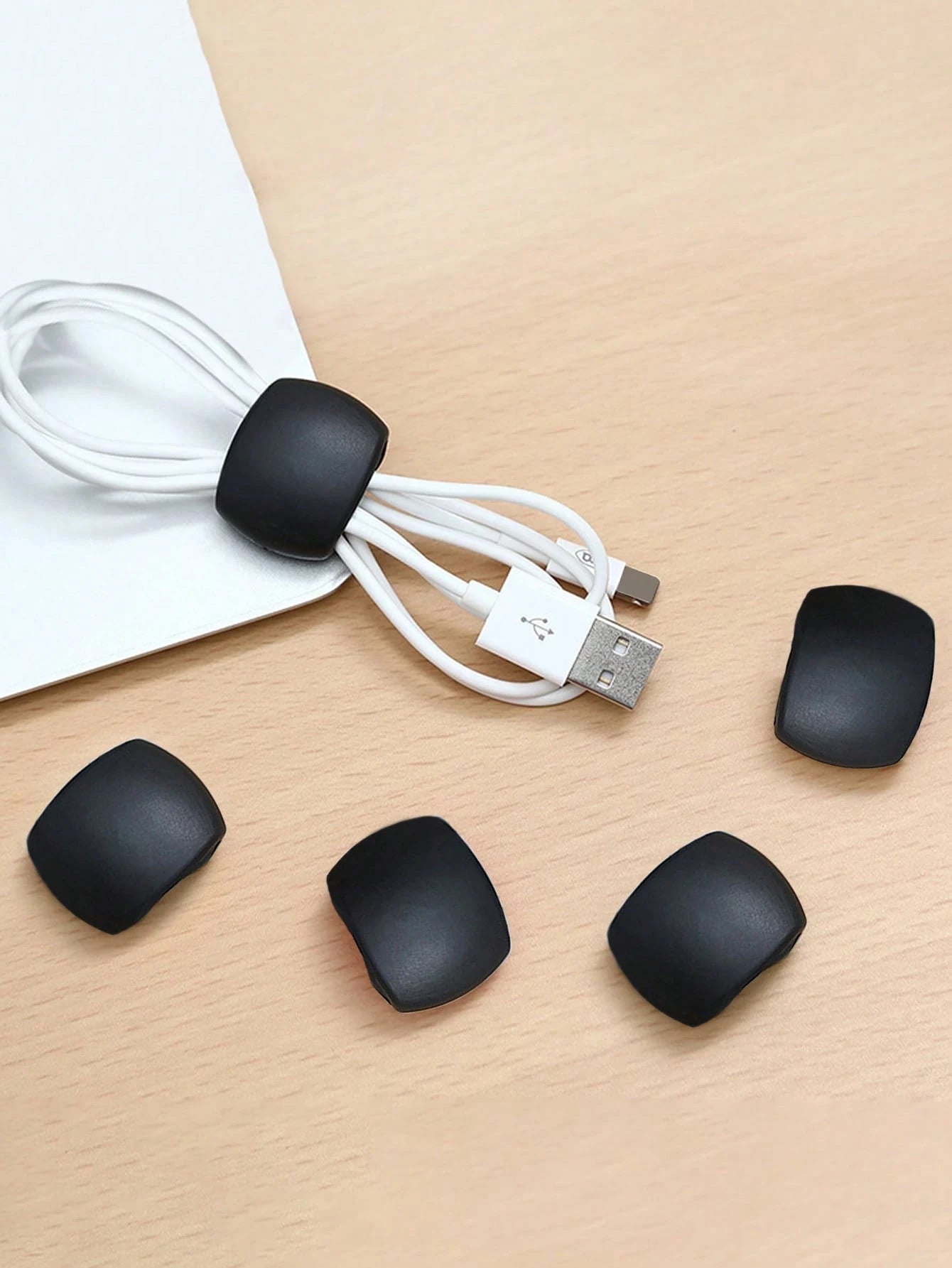 5pcs Travel Data Cable Organizer Clips, Earphone & Charging Cable Winder Holder, Minimalist Multi-Function Cord Wrap