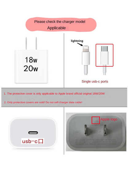 5pcs Turtle Pattern 20W Charger Protector Set, Compatible With IPhone 17/16/17 Pro Max/15/14/13/11 Charger Case, Data Cable Protective Cord, Prevents Breakage, Transparent TPU Soft Case