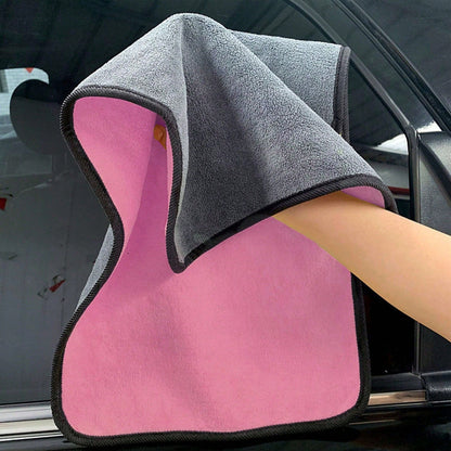 5pcs Ultra Soft Microfiber Car Wash Towels, Edged Car Cleaning Drying Cloths, Car Detailing Care Towels, Car Accessories