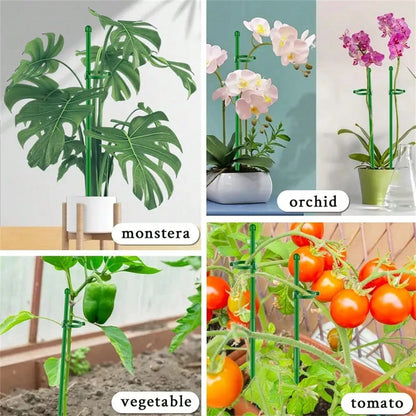6/10/14/20Pcs Plant Stakes, Green Plant Sticks Support, Plant Support Stakes Suitable For Indoor And Outdoor Plants, Green Plant Stick Support For Potted Tomato Peony Lily Rose And Other Plants Floral