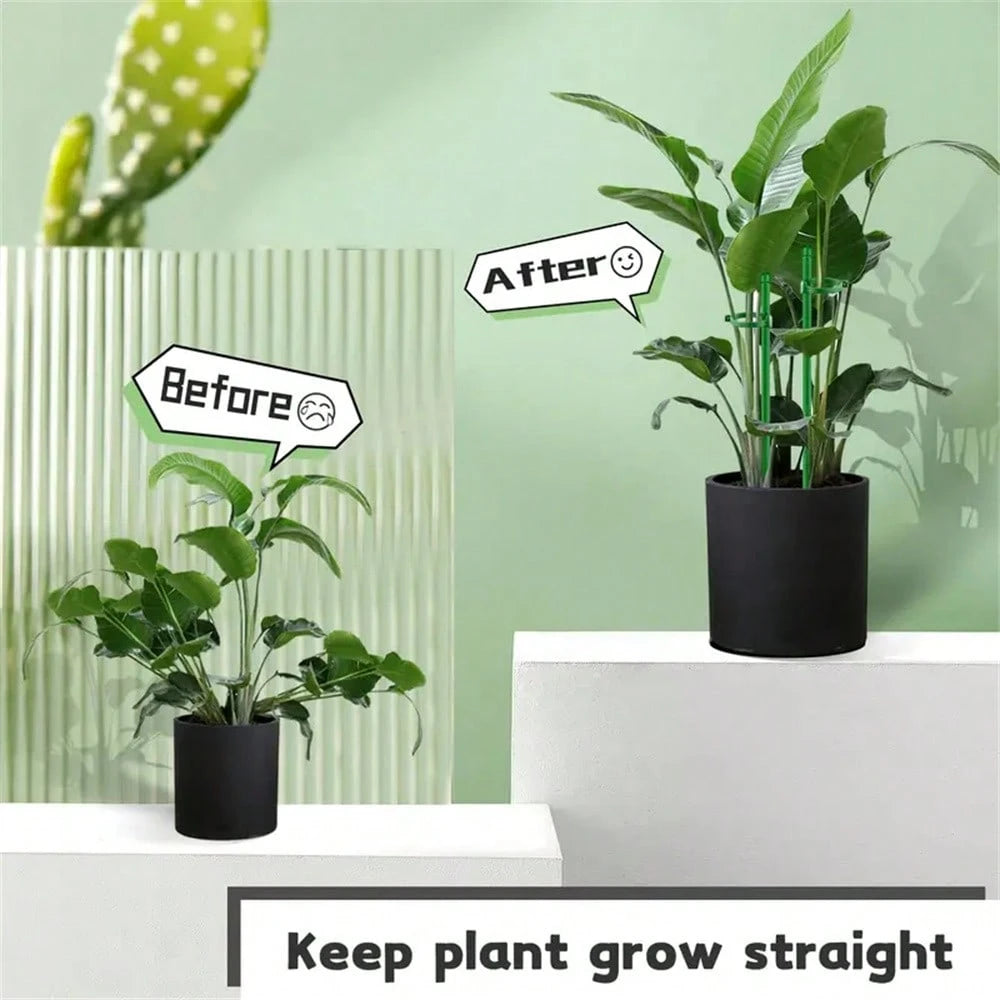 6/10/14/20Pcs Plant Stakes, Green Plant Sticks Support, Plant Support Stakes Suitable For Indoor And Outdoor Plants, Green Plant Stick Support For Potted Tomato Peony Lily Rose And Other Plants Floral