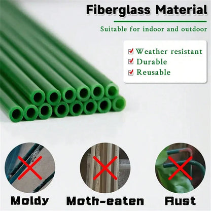 6/10/14/20Pcs Plant Stakes, Green Plant Sticks Support, Plant Support Stakes Suitable For Indoor And Outdoor Plants, Green Plant Stick Support For Potted Tomato Peony Lily Rose And Other Plants Floral