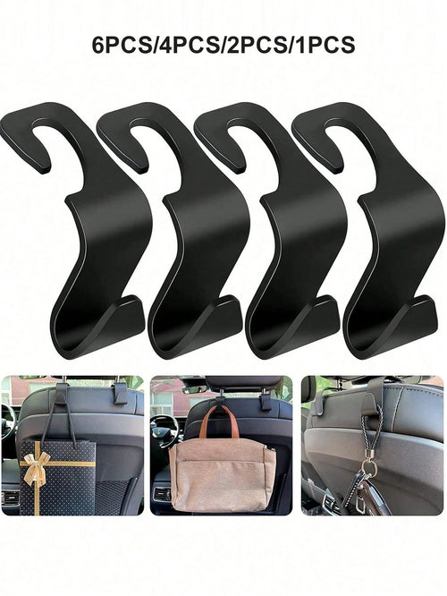 6/2/1pc Car Seat Headrest Hooks, Universal For Front Seats, Car Hooks, Car Hangers, Car Seat Hooks, Universal For Rear Seats, Car Headrest Hooks, Universal Car Interior Accessories, Give These Car Hoo