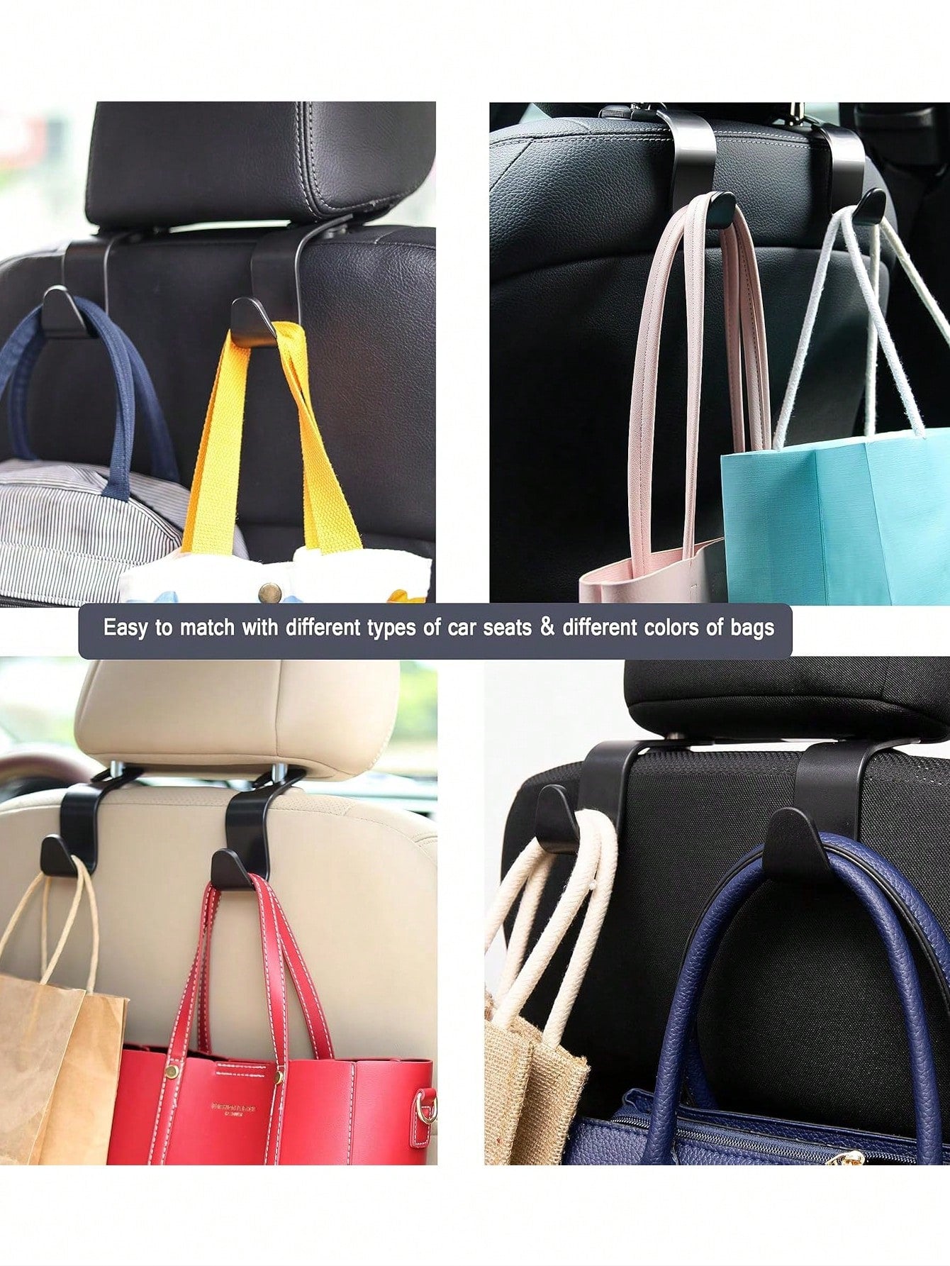 6/2/1pc Car Seat Headrest Hooks, Universal For Front Seats, Car Hooks, Car Hangers, Car Seat Hooks, Universal For Rear Seats, Car Headrest Hooks, Universal Car Interior Accessories, Give These Car Hoo