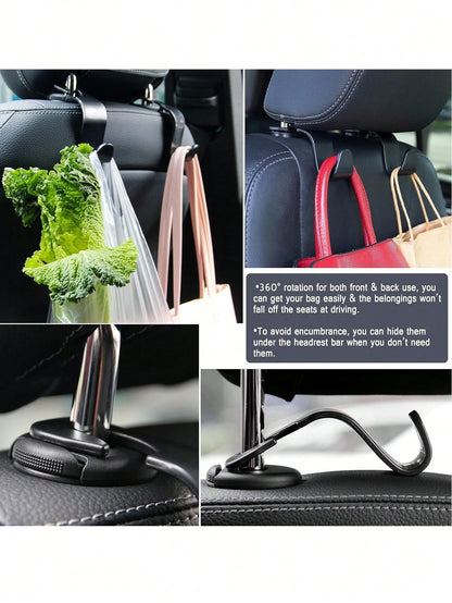 6/2/1pc Car Seat Headrest Hooks, Universal For Front Seats, Car Hooks, Car Hangers, Car Seat Hooks, Universal For Rear Seats, Car Headrest Hooks, Universal Car Interior Accessories, Give These Car Hoo