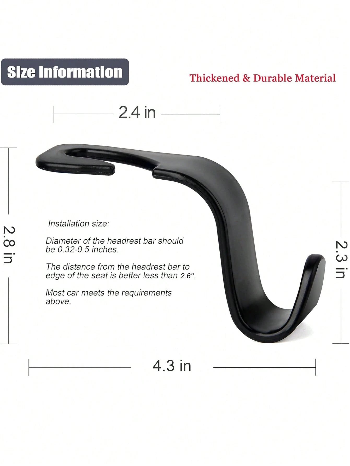 6/2/1pc Car Seat Headrest Hooks, Universal For Front Seats, Car Hooks, Car Hangers, Car Seat Hooks, Universal For Rear Seats, Car Headrest Hooks, Universal Car Interior Accessories, Give These Car Hoo