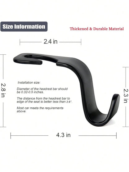 6/2/1pc Car Seat Headrest Hooks, Universal For Front Seats, Car Hooks, Car Hangers, Car Seat Hooks, Universal For Rear Seats, Car Headrest Hooks, Universal Car Interior Accessories, Give These Car Hoo