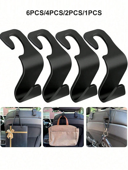 6/2/1pc Car Seat Headrest Hooks, Universal For Front Seats, Car Hooks, Car Hangers, Car Seat Hooks, Universal For Rear Seats, Car Headrest Hooks, Universal Car Interior Accessories, Give These Car Hoo