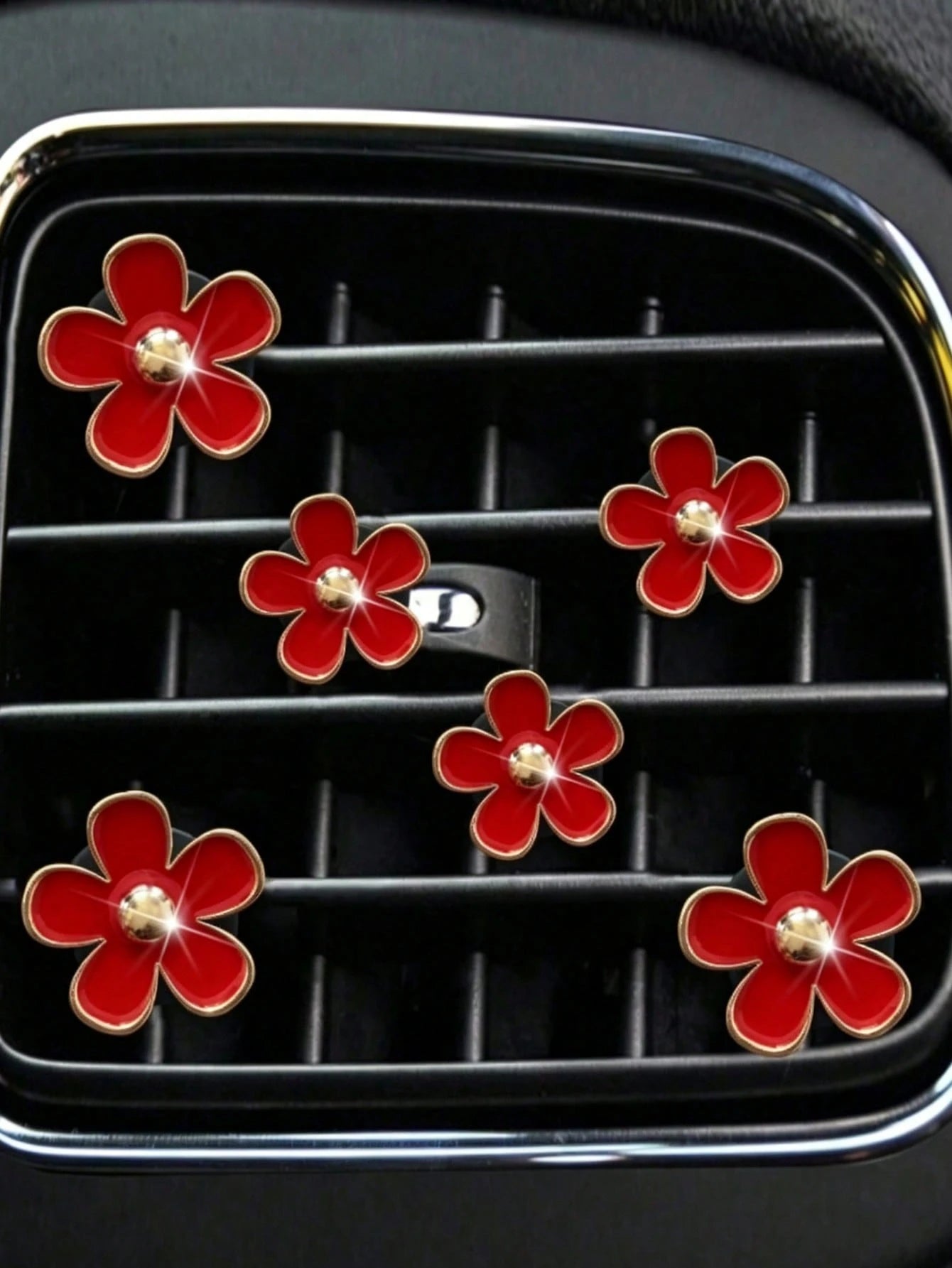 6-Piece Alloy Daisy Car Air Vent Aromatherapy Decorative Clip Car Air Conditioning Decorative Supplies