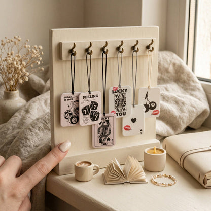 6-Piece Lucky Playing Card Double-Sided Car Air Freshener, Car Air Purifier, Car Rearview Mirror Hanging Perfume Tablets, Suitable For Wardrobes, Bathrooms, Flower Bouquet Decorations, Car Air Freshen