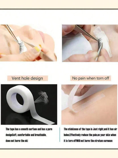 6 Rolls PE Eyelash Extension Tapes, Mini Transparent PE Tapes, Lower Eyelash Tapes, Makeup Tools/Eyelash Tools