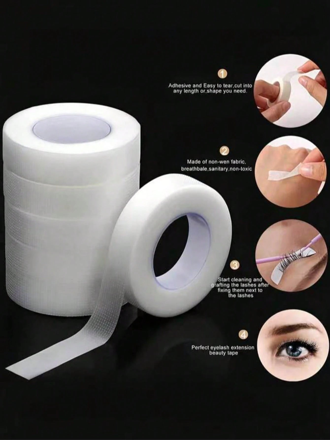 6 Rolls PE Eyelash Extension Tapes, Mini Transparent PE Tapes, Lower Eyelash Tapes, Makeup Tools/Eyelash Tools