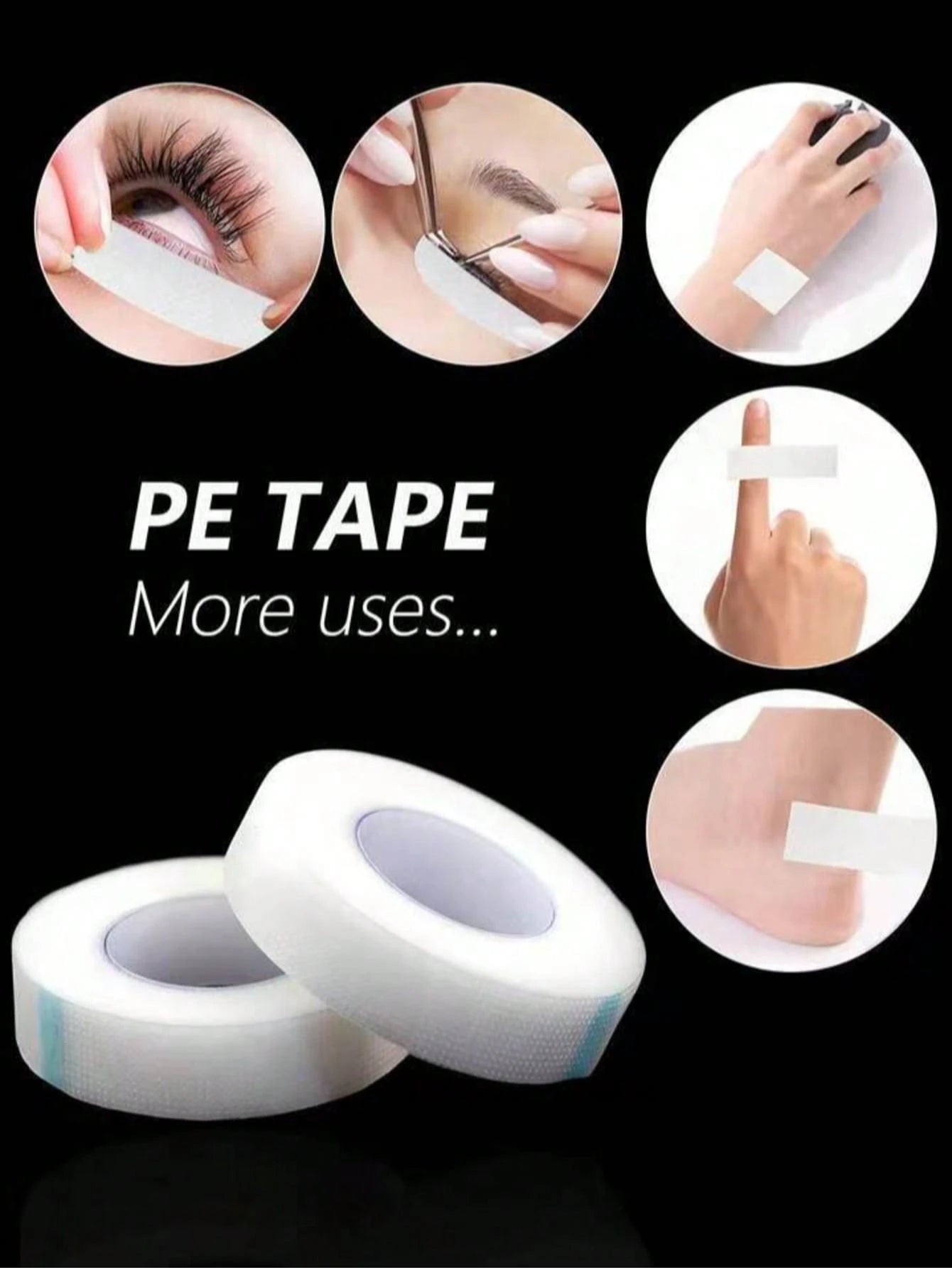6 Rolls PE Eyelash Extension Tapes, Mini Transparent PE Tapes, Lower Eyelash Tapes, Makeup Tools/Eyelash Tools