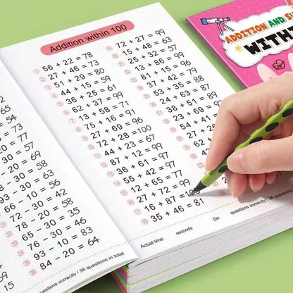 64 Pages Math Workbook For Addition And Subtraction Within 100, Improve Calculation Ability, School Supplies, Learning Materials, Student Rewards