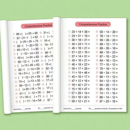 64 Pages Math Workbook For Addition And Subtraction Within 100, Improve Calculation Ability, School Supplies, Learning Materials, Student Rewards