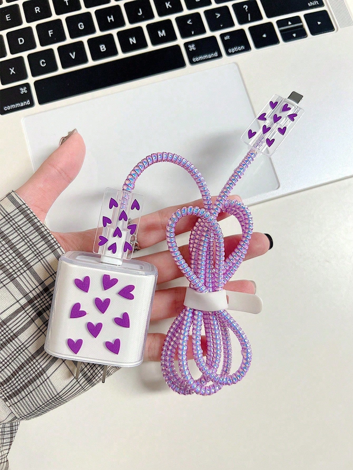 6pcs Eva Data Cable Storage Bag + Heart Shaped 1.5m Cable Winder & Clip, Tpu Charging Head Protector, Compatible With Iphone 12/13/14 Series, 20w Fast Charging Data Cable Cable Organizer