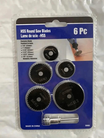 6pcs High Speed Steel Mini Saw Blade Set, Suitable For Wood, Plastic And Metal- Stainless Steel Material With Arbor- Ideal For DIY Enthusiasts And Professionals- Perfect For Small Projects And Repa