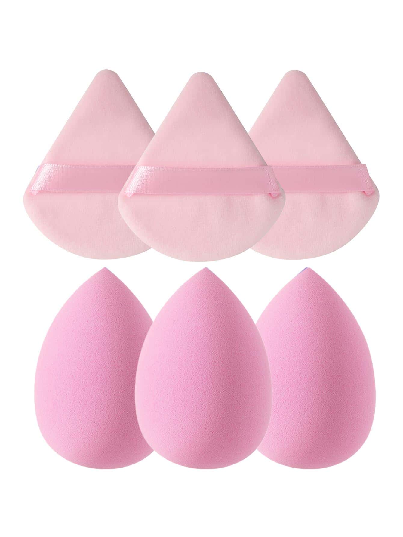 6pcs Makeup Sponge Set, Suitable For Cream And Powder Concealer, Soft Triangle Puff, For Facial Makeup