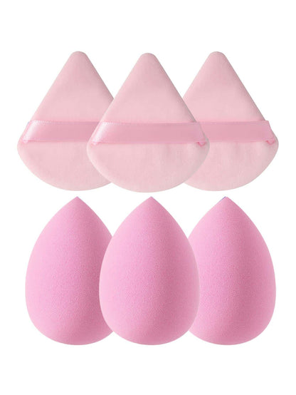 6pcs Makeup Sponge Set, Suitable For Cream And Powder Concealer, Soft Triangle Puff, For Facial Makeup