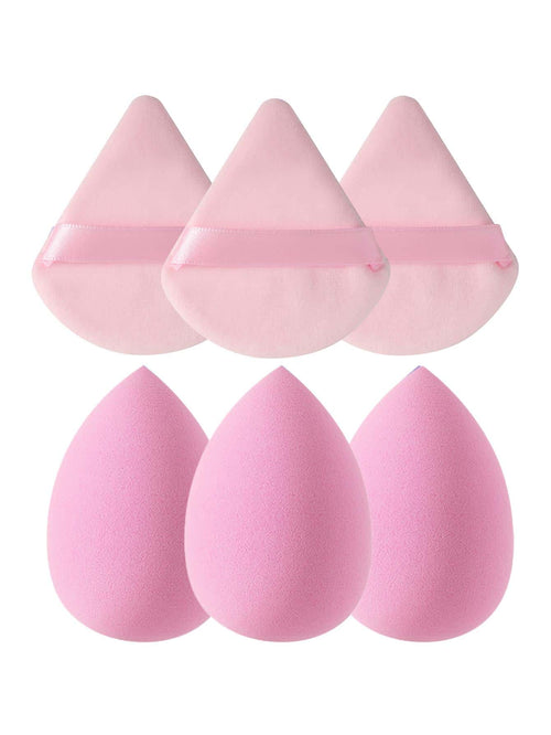 6pcs Makeup Sponge Set, Suitable For Cream And Powder Concealer, Soft Triangle Puff, For Facial Makeup