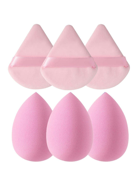 6pcs Makeup Sponge Set, Suitable For Cream And Powder Concealer, Soft Triangle Puff, For Facial Makeup