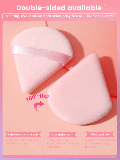 6pcs Makeup Sponge Set, Suitable For Cream And Powder Concealer, Soft Triangle Puff, For Facial Makeup