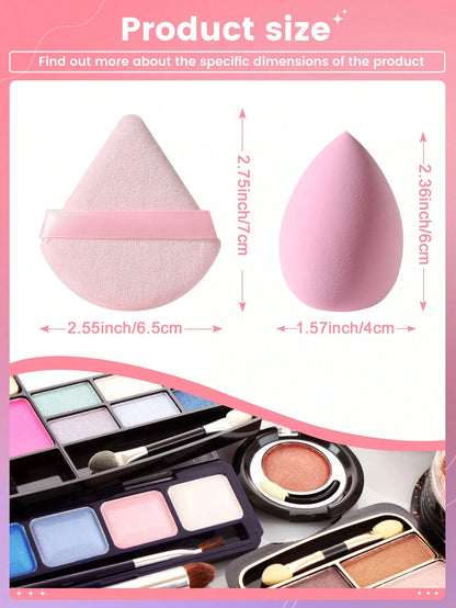 6pcs Makeup Sponge Set, Suitable For Cream And Powder Concealer, Soft Triangle Puff, For Facial Makeup