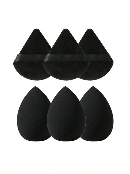6pcs Makeup Sponge Set, Suitable For Cream And Powder Concealer, Soft Triangle Puff, For Facial Makeup
