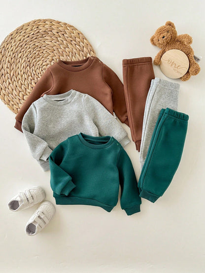 6pcs-Piece Set Newborn Baby Boy Casual Round-Neck And Trousers With Patch,Green,Autumn,Modest,Family Matching Toddler Fall Sweatpants Set Winter