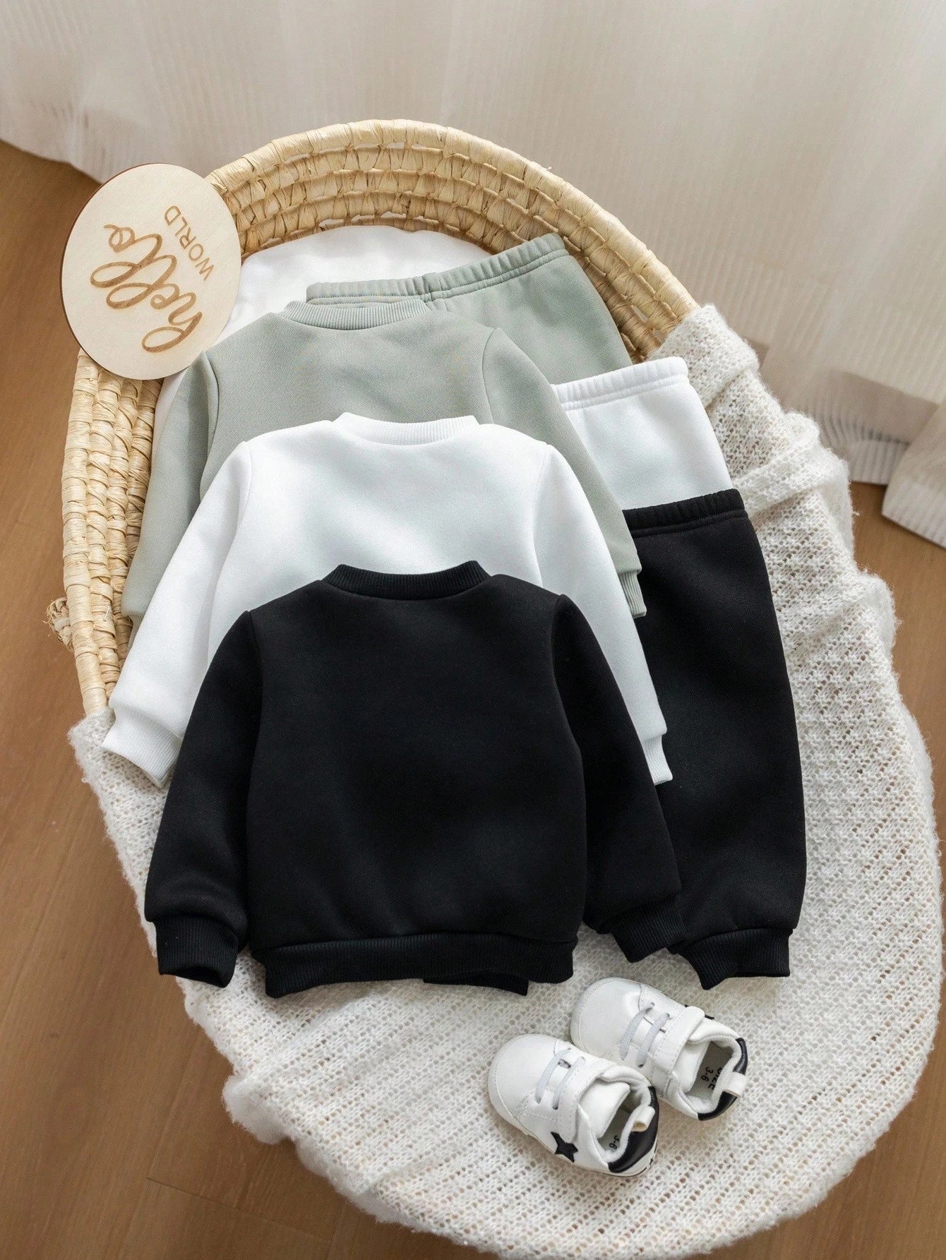6pcs-Piece Set Newborn Baby Boy Casual Round-Neck And Trousers With Patch,Green,Autumn,Modest,Family Matching Toddler Fall Sweatpants Set Winter